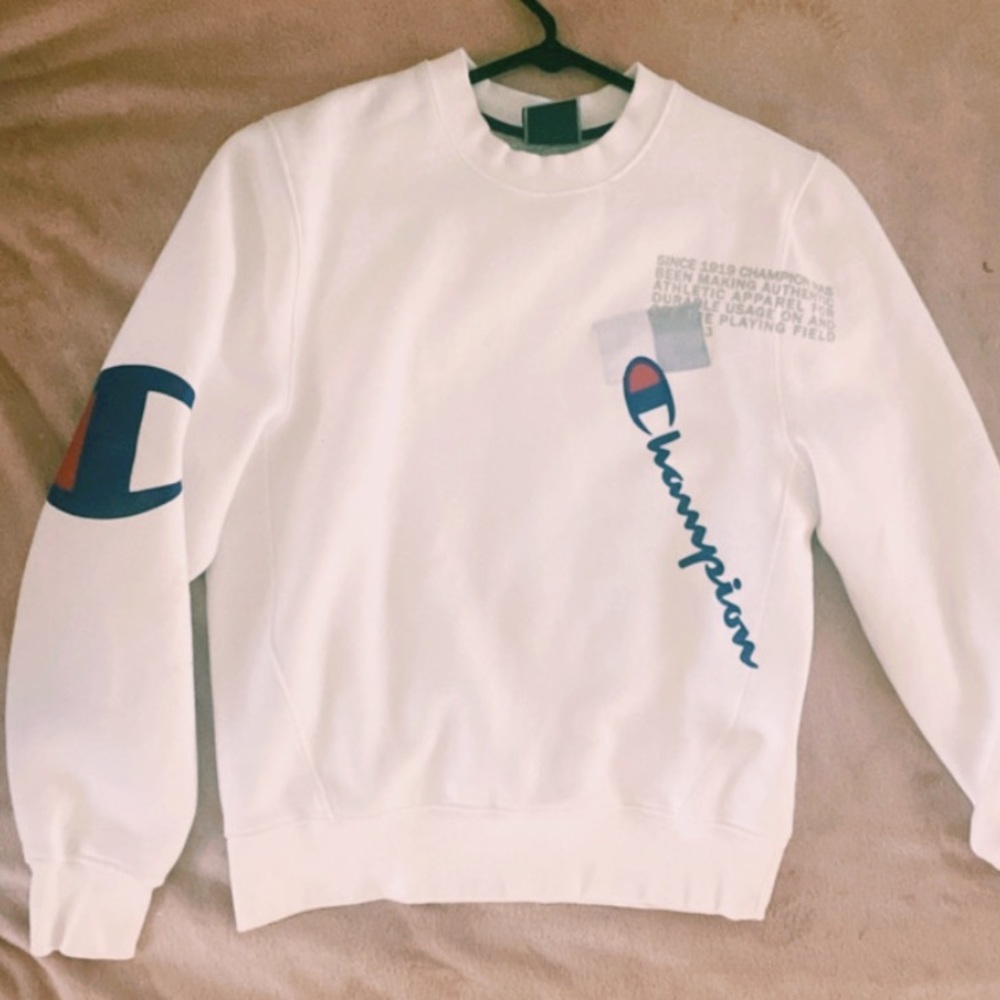 Champion white long sleeve sweater